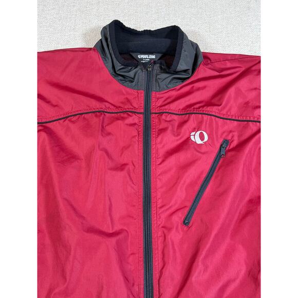 Pearl Izumi Men XL Red Black Long Sleeve Zip Front Lightweight Cycling Jacket - Picture 10 of 11